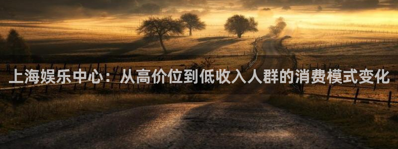 万向娱乐平台主管：上海娱乐中心：从高价位到低收入人群的消费模式变化